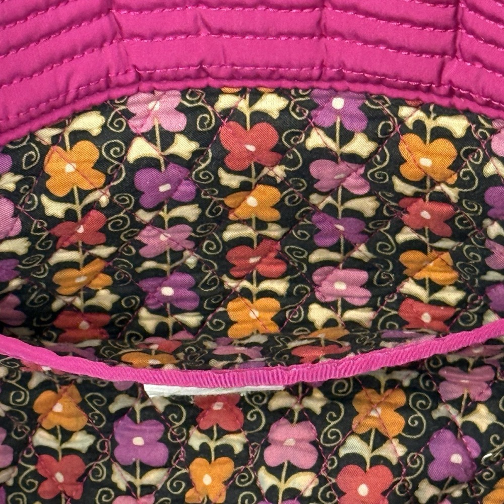 Vera Bradley Large Pink Zip Top Tote Bag Lined Inner Pockets Detachable Strap - Picture 13 of 14